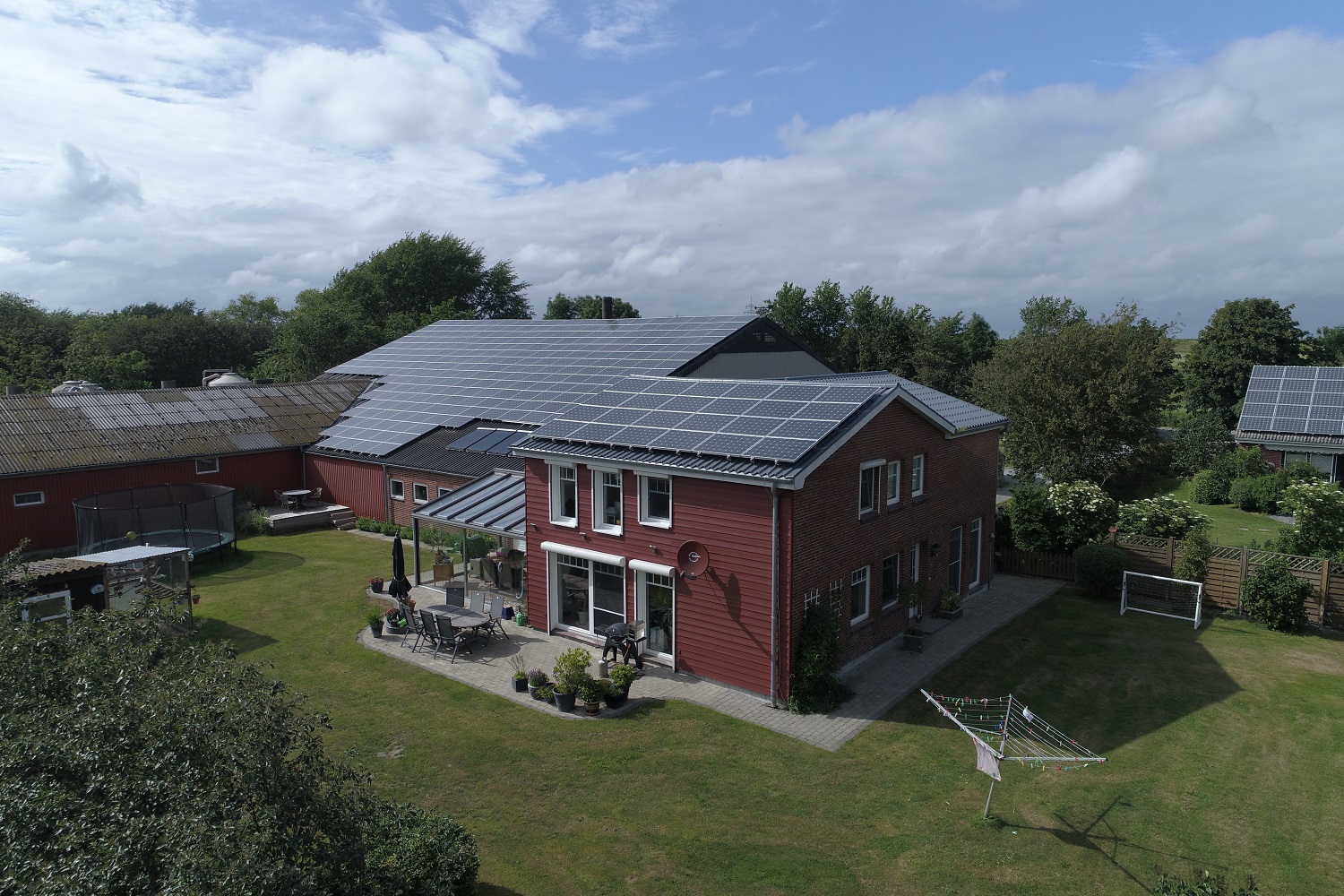 Modernisierungsbeispiel FWLK III modernisierter Hof Drohne